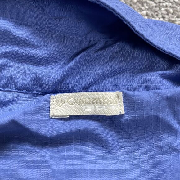 Columbia GRT Active Shirt Womens Small Blue Button Down Long Sleeve Zip Pockets - Picture 5 of 12